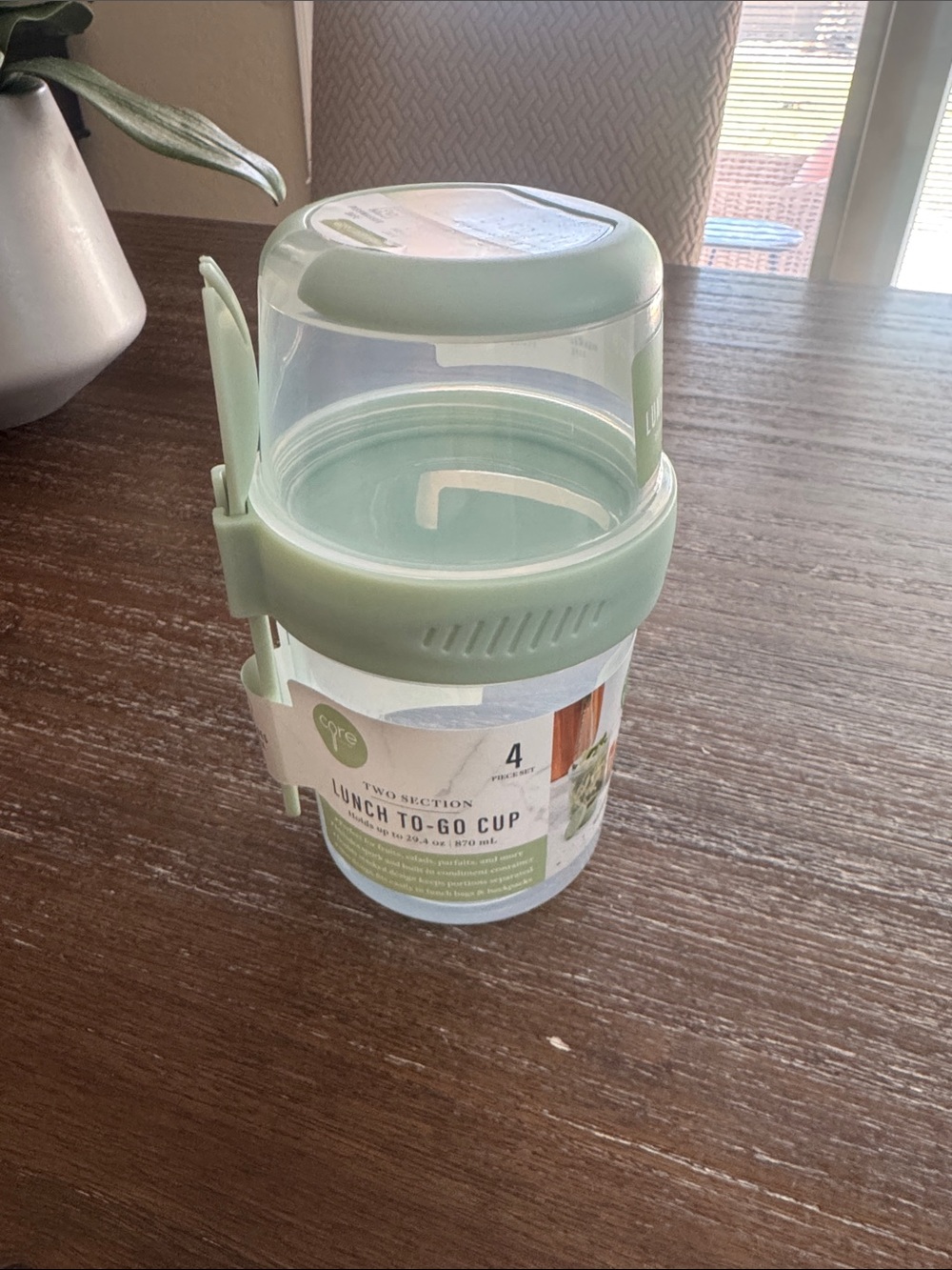 Lunch To-Go Cup - Mint Green Two-Section Food Container by GY6